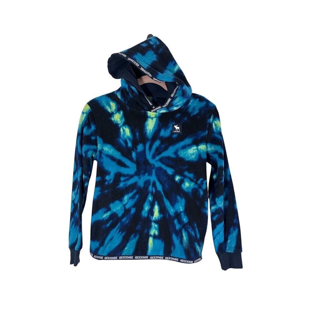 Abercrombie Sweatshirt Hoodie 9 Blue Tie Dye Flannel Preppy Soft Hippie